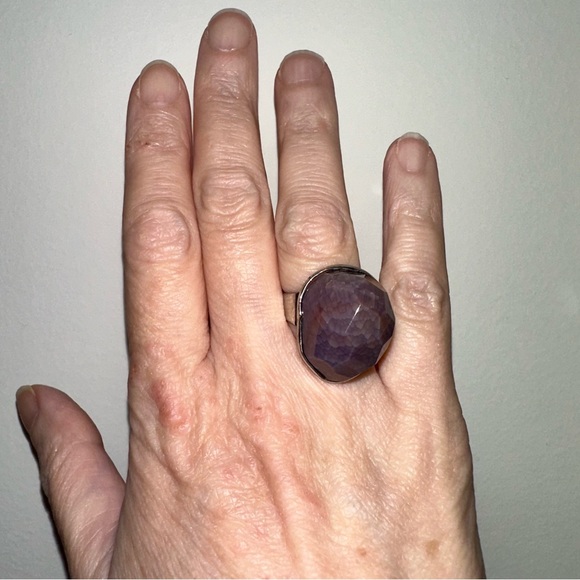 Opalized wood or dinosaur bone adjustable ring - Picture 8 of 11